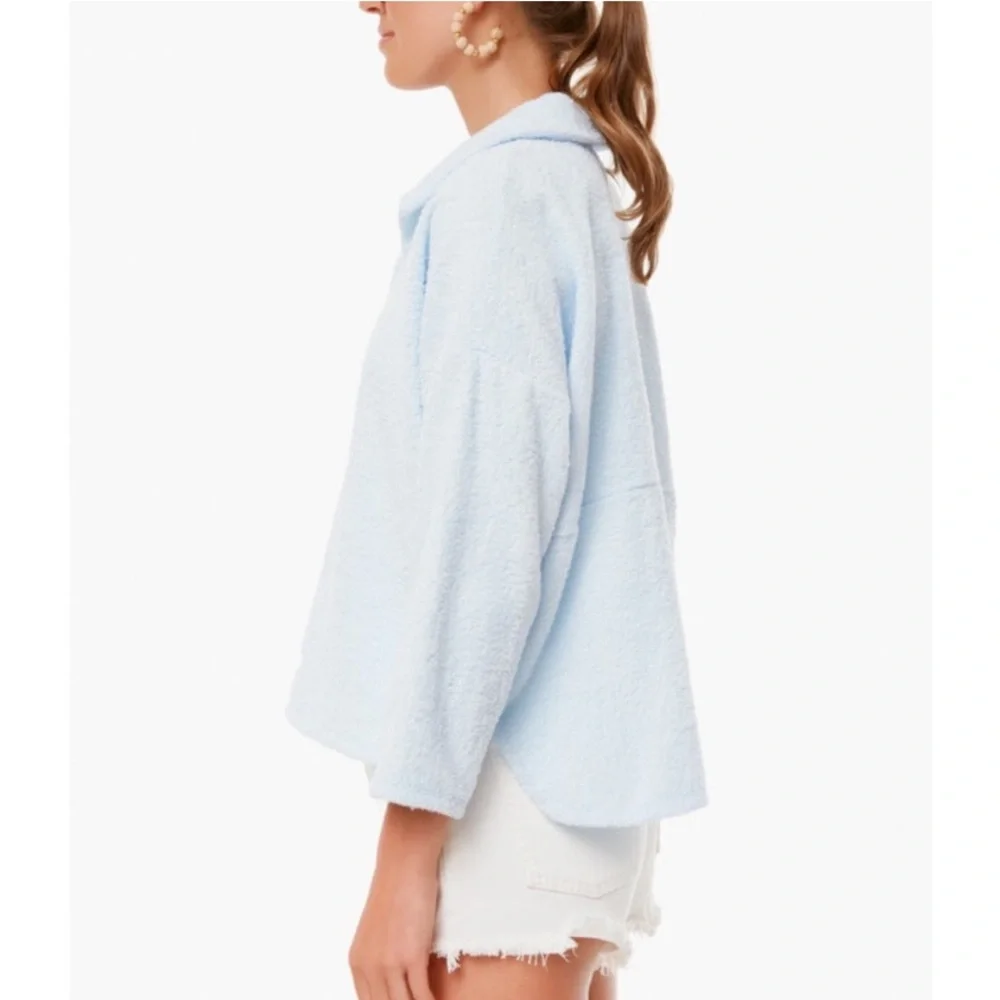 Tuckernuck Pomander Place Terry Cotton Collared Light Blue Pullover NWT Size XS - Picture 4 of 12